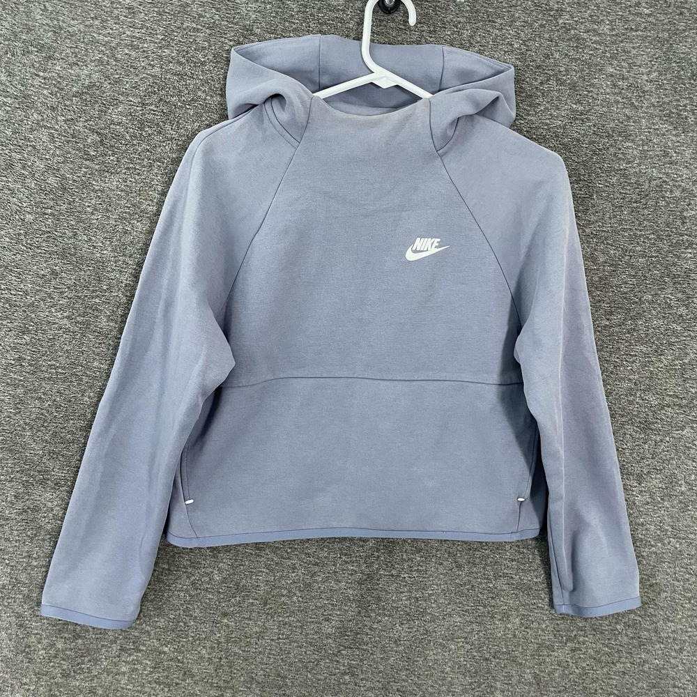 Nike Hoodie Womens Small Purple Fleece Raglan Pullover Zip Pockets BV4473-512